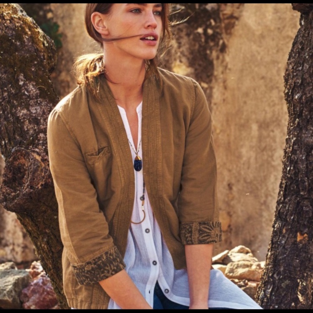 Anthropologie hei hei linen wrap jacket kimono